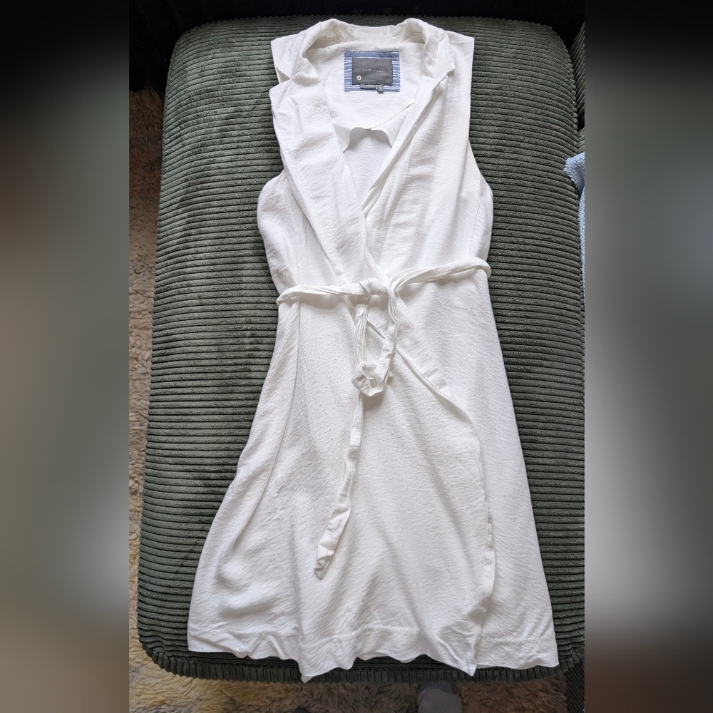 Anthropologie White Mini Wrap Dress